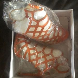 Chic suede cage heels- new